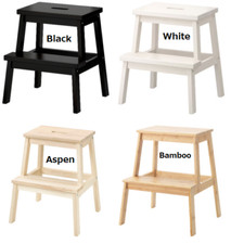 IKEA BEKVÄM Wooden 2-Step Stool – Heavy Duty Step Ladder, 50cm, Max Load 100kg