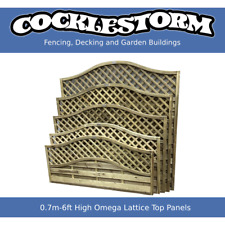 0.7m-6ft High x 6ft Wide Timber Euro Omega Lattice Top Garden Fence Panels
