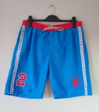 Santa Monica Polo Club Beach Surf Swimming Blue Shorts Men's Size L