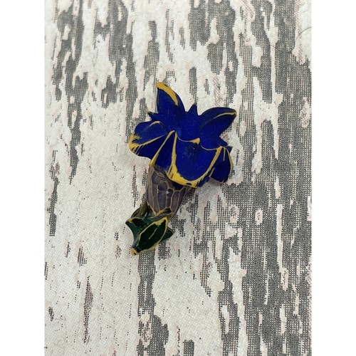 Bakelite blue gentian brooch - ,