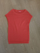 Next Women's Coral Red Sleeveless Jumper Vest With Wool Size UK S