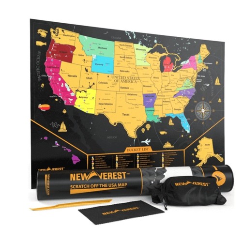 Usa scratch off map travel - scratch,