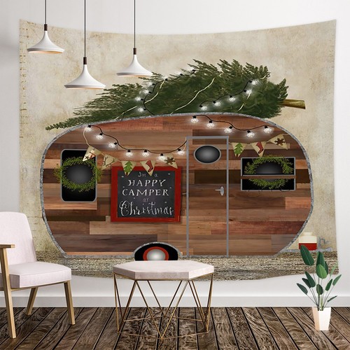 Vintage camper van christmas - vintage,