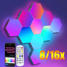 Hexagon Lights Gaming 8/16pcs RGB Led Hex Light Panels Hexagon Smart Wall Light