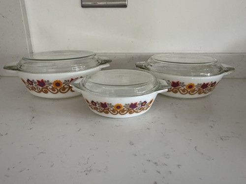 Vtg pyrex briarwood floral - vtg,