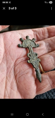 Anglo saxon bronze brooch - bronze,