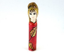 Paper Mache LIPSTICK HOLDER Case Gemma Taccogaa Lady Doll Vintage