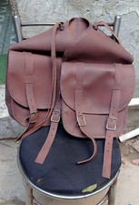 Western Horse Leather Saddle Bag Heavy Duty Traditional Trail Ride