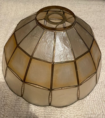 Vintage capiz shell panel lamp - shell,