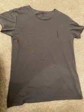 Judas Sinned Black grey Distressed Look Medium Men’s T-Shirt Goth stretch top 