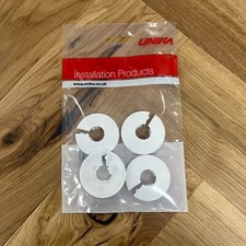 Unika White Plastic Radiator Pipe Covers Roses - For Laminate/Wood Flooring