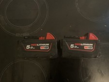 Milwaukee M18B5X2 18V 5Ah Lithium-Ion Battery for Power Tools - Pack of 2