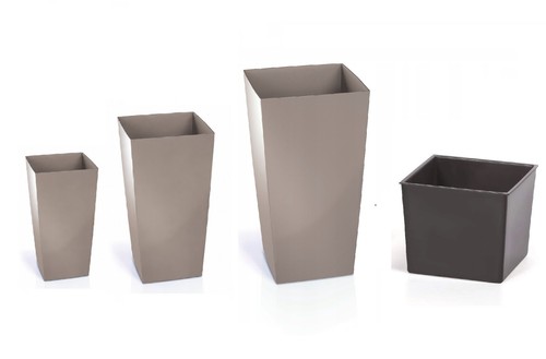 Square plant pot mocca - square, modern