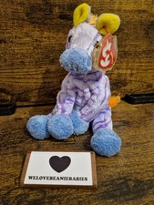 Ty Vegas Purple Giraffe Beanie Baby Soft Plush Toy with Tags