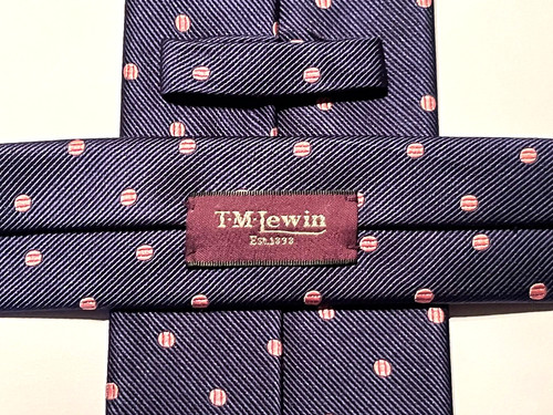 Lewin silk tie navy - t,