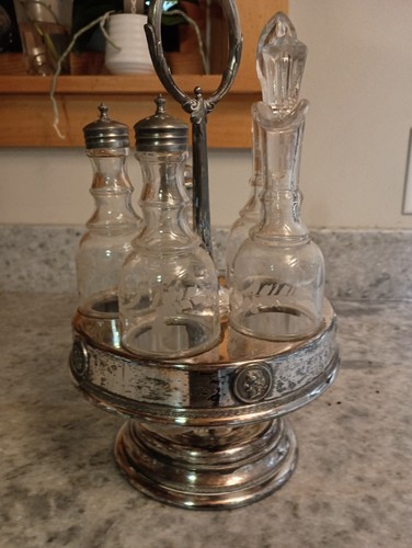 Antique silver plate condiment - antique,