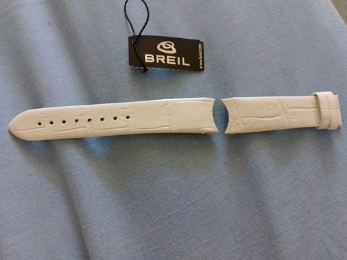 20mm breil white - leather, mens