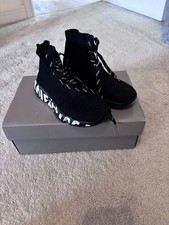 Kids black and white Balenciaga speed sock trainers UK size 1