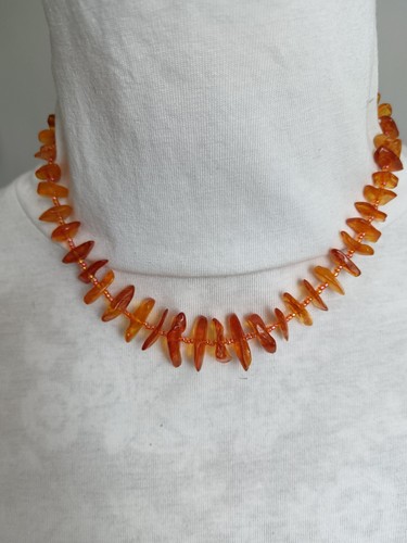 Amber chips necklace - amber,