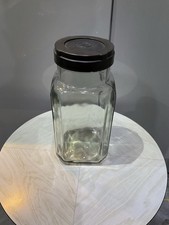 Storage Sweets Toffee Jar Thick Glass Bakalite Screw On Lid Vintage Old 12x27cm