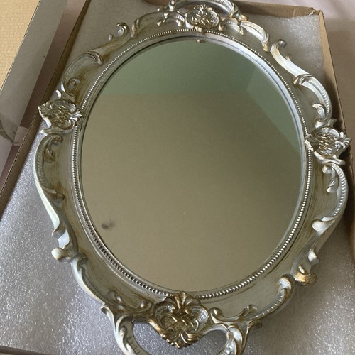 Brand new gold grey oval - &,