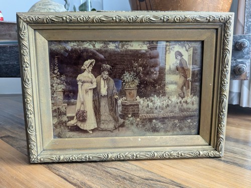 Antique crystoleum framed 32 - framed,