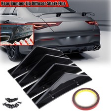 4x Car Rear Bumper Diffuser Shark Fin Curved Spoiler Lip Wing Splitter Body kit