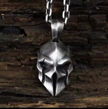 Men's Solid Stainless Steel Hip Hop Spartan Helmet  Pendant Necklace Jewellery 