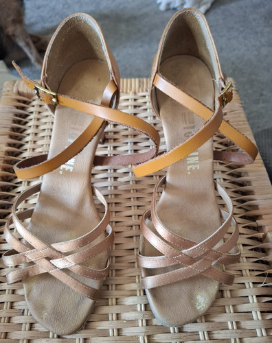 Topline gold satin strappy - gold,