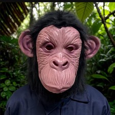 Monkey Chimpanzee Latex Mask Animal Halloween Costume Headwear Party Mask-
