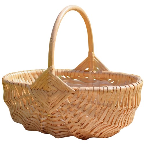 Woven wicker picnic basket - wicker,