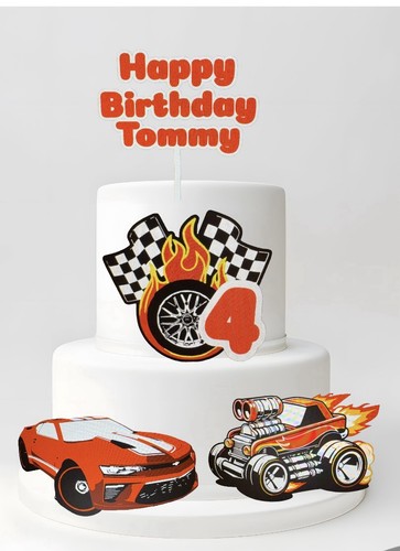 Hot wheels personalised cake - hot,
