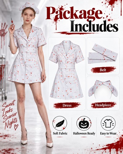 Womens halloween bloody nurse - bloody,