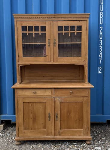Antique pine dresser with - antique,