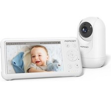 MOMCOZY BM01 5" LCD Screen Video Baby Monitor - 1080p 2 in 1 Kit - White NEW