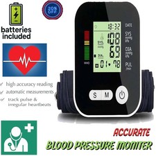 Digital LCD Blood Pressure Monitor Upper Arm Automatic BP & Heart Rate Machine