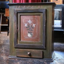 Painted 19th Century Swedish Pine Wall Cupboard / Cabinet