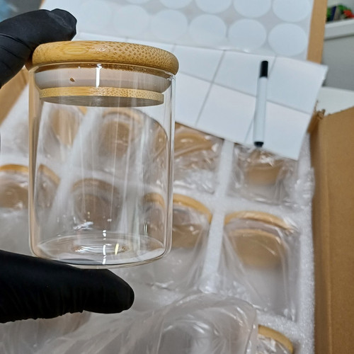 12pc clear glass storage jars - storage,