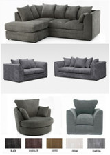 Jumbo Cord Sofa Left Hand 3 2 Seater Swivel 5 Colour Options Chicago Cosy Suite