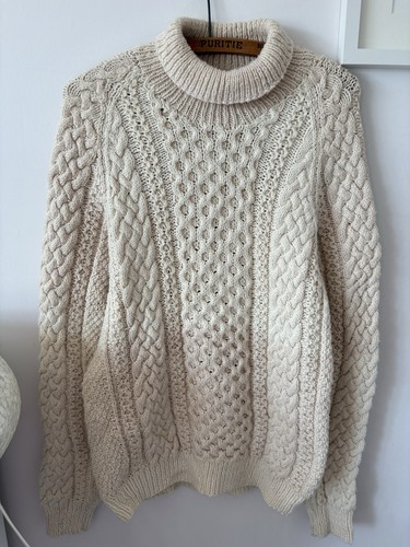 Hand knitted womens cream - hand, s