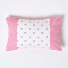 Hearts and Polka Dots Rectangular Patchwork Sofa Pillow Cushion Cover Washable