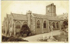 VINTAGE B/W POSTCARD, DEVON, THE CHURCH, BIDEFORD