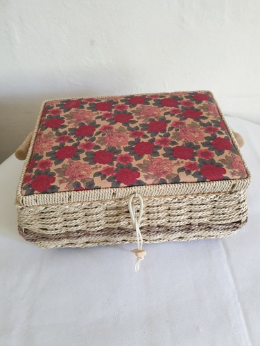 Vintage wicker sewing - wicker, box