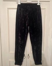 ZARA Black Velvet Joggers Size