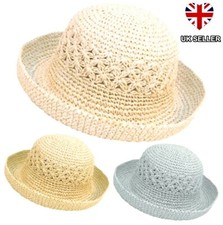 NEW LADIES WOMENS GIRLS CRUSHABLE PACKABLE SUMMER STRAW STYLE SUN HAT 