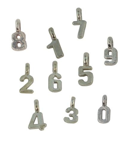 Number charms jewellery - charms,