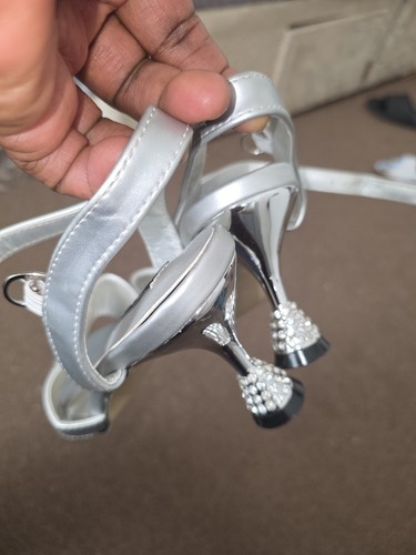 Quiz silver strappy - quiz, heels