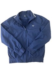 Fred Perry Mens Brentham Jacket Small Navy Harrington Windbreaker
