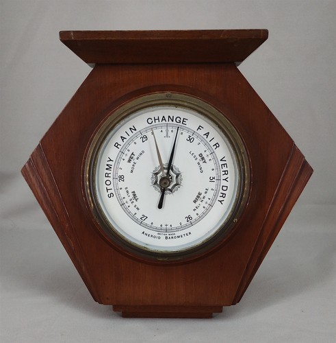 Art deco mahogany aneroid wall - art,