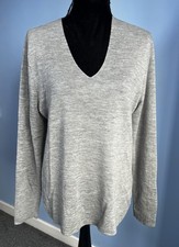 COS Grey Knitted V-Neck 100%